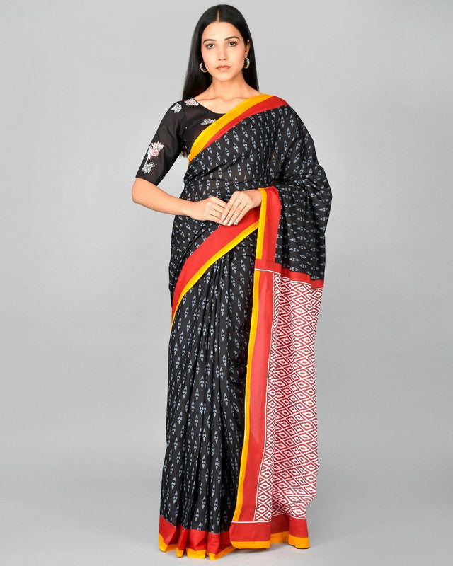 Luxurious Mulmul Cotton Saree: Lightweight & Breathable, 6M with Blouse Piece ARTICLE NO-3