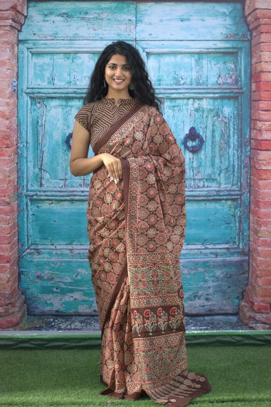 Luxurious Mulmul Cotton Saree: Lightweight & Breathable, 6M with Blouse Piece ARTICLE NO-35
