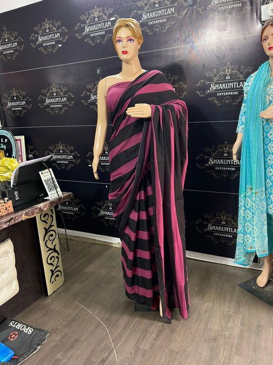 Luxurious Mulmul Cotton Saree: Lightweight & Breathable, 6M with Blouse Piece ARTICLE NO-56